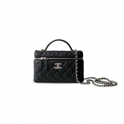 CHANEL MASTER VANITY HANDLE BLACK CAVIAR AP4854 (19*12*5cm)